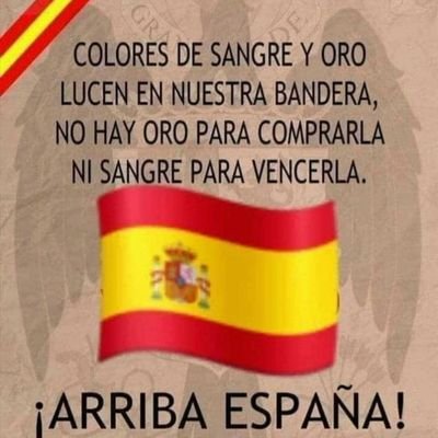 🇪🇦🇪🇦 A los que me desean el mal les deseo larga vida para que vean que consigo todo lo que me propongo.
El olor a rojo lo detecto y lo bloqueo.