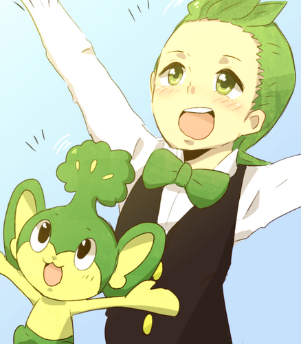 Ah..? Yes~? Yes. I'm of the Striaton Gym Leaders, my name is Cilan... Um.. There are three of us.. How may I take your order?