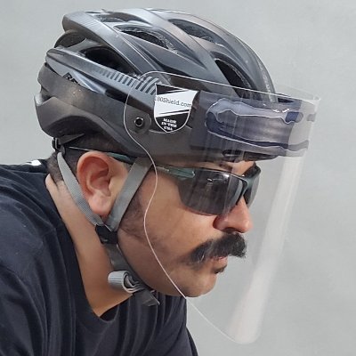 We are a small business in Colorado that handcrafts foam fixed position #faceshields, #helmet face shields for #bicycles, and flip up and down face #shields.