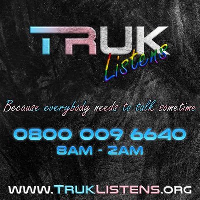 TRUK Listens 0800 009 6640 Because everybody needs to talk sometime https://t.co/nSffOW5LHa Phone line service from @transradiouk #mentalhealth 🏳️‍⚧️