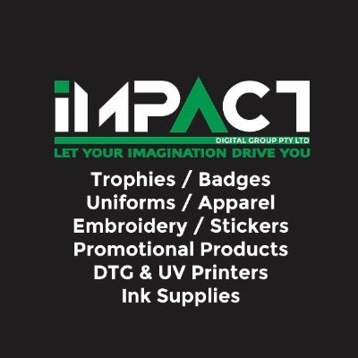 Here at Impact Digital Group we do custom made Trophies, Badges, Uniforms, Embroidery and Stickers to suit any event that you may need!