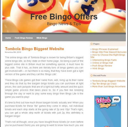 Hi All, Free Bingo offers providing you free bingo games . no need to deposit...