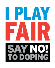 SA Institute for Drug-Free Sport: 'I Play Fair Say No To Doping' messages: Fair Play, Ethics in Sport, Anti-doping in sport, Health & Well-Being of Athletes.