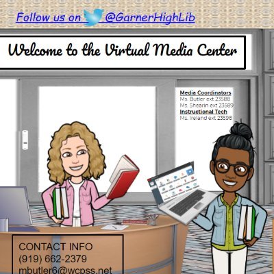 We are a high school library media center serving over 1700 diverse students near Raleigh and the Triangle, NC area!