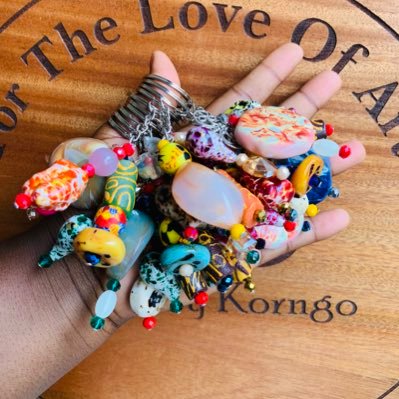 Hand made beads from recycled glass pieces right here in Ghana 🇬🇭