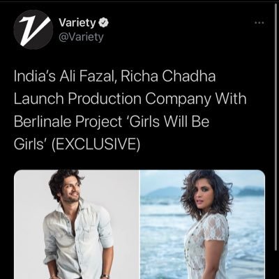 Newly minted Indian storytelling company birthed by @RichaChadha and @alifazal9. 
#generationequality #peace