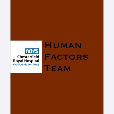 Twitter account for the Chesterfield Royal Hospital Human Factors Team. On a mission to raise awareness of Human Factors in Healthcare around the Trust.