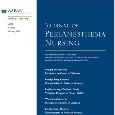 The official account for the Journal of PeriAnesthesia Nursing.