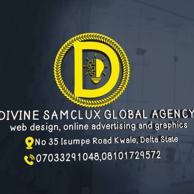 Divine Samclux Global Agency give you the best website design and online advertising... WhatsApp us now with +2347033291048