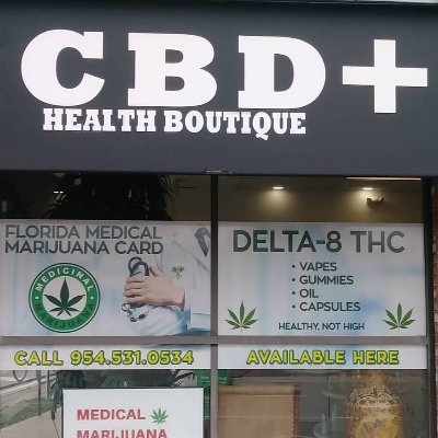 CBD+ Health Boutique of Deerfield Beach - Pharmacist Formulated CBD for Anxiety and Pain. Delta-8 THC vapes and gummies, Florida Medical Marijuana Card