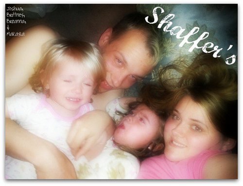 Im Brittney Shaffer & I am Married to my wonderful husband Joshua Shaffer & we have 2 Beautiful baby girls ( Breanna & Makayla )...