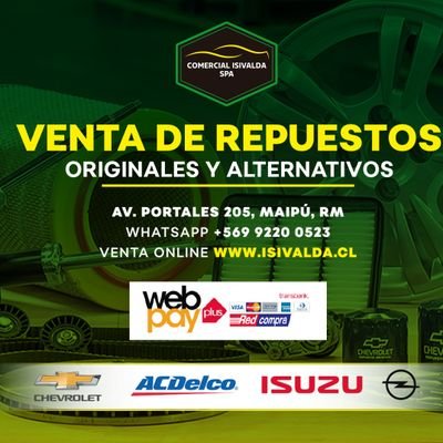 https://t.co/BwQW7awTSn
Whatsapp +56992200523
Local +228331246
Venta de Repuestos Chevrolet Original &Alternativos