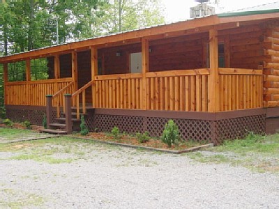 A secluded log cabin in the Smoky Mountains.