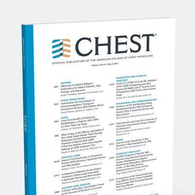 The official journal of @accpchest. 
#JournalCHEST, #journal_CHESTCritCare, #journal_CHESTPulm