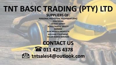 We are a dedicated supplier of good quality and affordable prices for all your Personal Protective Equipment (PPE).

011 425 4378 
tntsales4@outlook.com