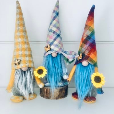 handmade Bronte Gnomes made from a range of British lambswool tweeds