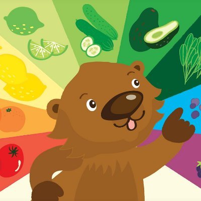 A storybook otter who loves fruits and veggies.