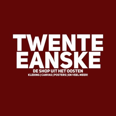 TwenteEanske's profile picture. De Shop Uit Het Oosten! Vooral Voetbal Gerelateerd! 
Verkoopt kleding | Canvas | Posters | En veel meer!
Site? Zie hieronder!