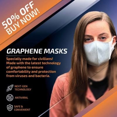 The only face mask that has layer of graphene to give you maximum protection. Comfortable earlops for maximum comfort. https://t.co/1ABXkybKdg