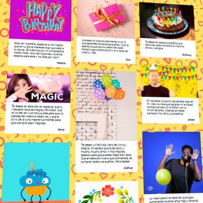 🎁 Crea y Envía increíbles Tarjetas firmadas en grupo para cualquier ocasión especial.
💬 Añade texto, imágenes, GIFs y videos.