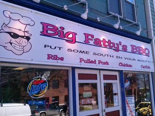 Put some south in your mouth  here at Big Fatty's BBQ
55 main st                  
Burlington vt