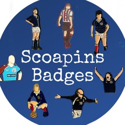 Unofficial, Small wearable, collectable badges immortalising famous sporting moments & players, raising £ for charities/football clubs.