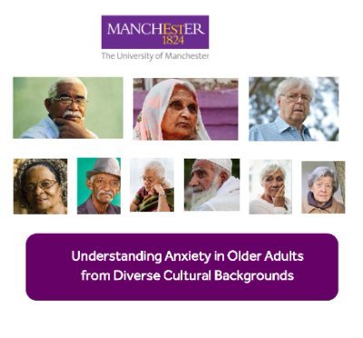 #researchstudy @OfficialUoM which aims to explore how White British, South Asian, African and Caribbean older people understand anxiety and cope with it.