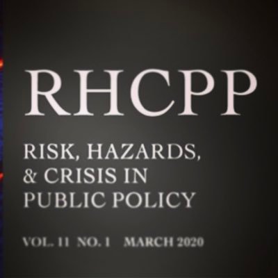 Scientific journal that examines how societies understand and address Risk, Hazards & Crisis in Public Policy. Edited by @sannekekuipers & @jeroenwolbers.