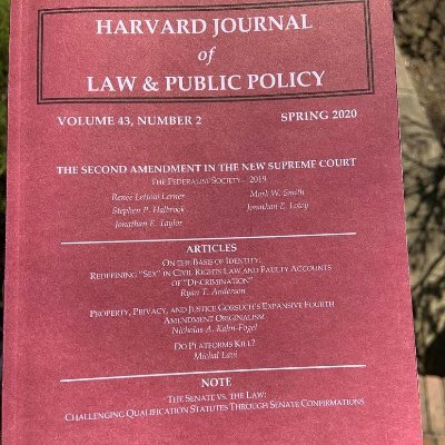 The Harvard Journal of Law & Public Policy (JLPP) is America’s law journal—the nation's leading forum for conservative and libertarian legal scholarship.