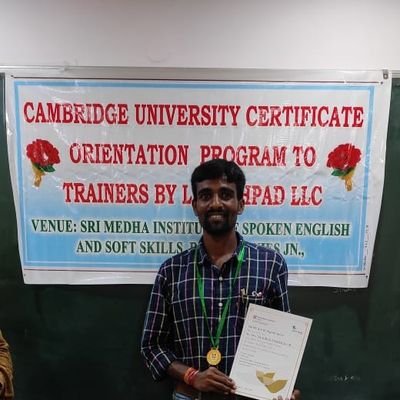 softskills Trainer, certified as a master trainer at Cambridge University...