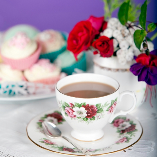 Ruby Rue Teas - The Travelling Tearoom, specialist caterer offering afternoon teas. We use a collection of charming mismatched vintage and shabby chic china.