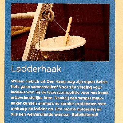 vader, onderhoudschilder/uitvinder van de ladderhaak