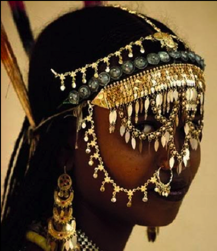 wearing traditional head gear