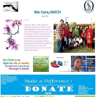 Medical Student led Philanthropic organisation at JIMCH to support underprivileged kids of rural areas.