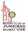 We are the Rotary Club of Jumeirah, Dubai, UAE. We meet every Wednesday, 7.30pm, Mina As'Salam Hotel, Dubai. AED 150.00