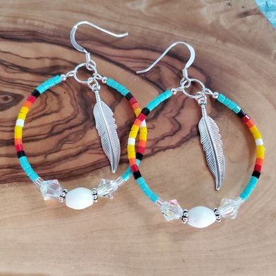 Mi'kmaq made Native earrings by @itsHeidiSimon Quality, Unique & great prices (Check out square store) #PowwowTrail  •RockYourRoots•✨ TribalTurquoise@gmail.com