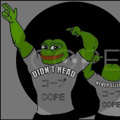 COPE100USD's profile picture. 1 $COPE = $100. Losing money in crypto since 2017. Providing counter-trading signals. Certificated NGMI ©. Outtraded by my hodler dad.