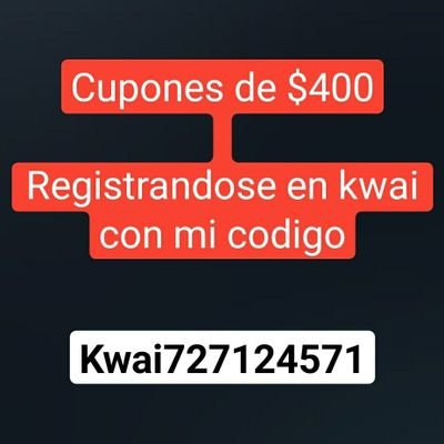 https://t.co/D3wtAunAbo

A los primeros 10 que se registren con mi codigo de kwai se llevan una cuenta con un cupón de $400

Kwai727124571