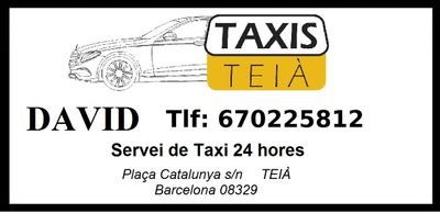 Taxis Teià-Alliance Car Transfers.
Servei de taxi concertat 24h.
Servei de Transfer, Aeroports, Excursions.
Vehicles alta gama
Aqüicultura, Indústria Pesquera