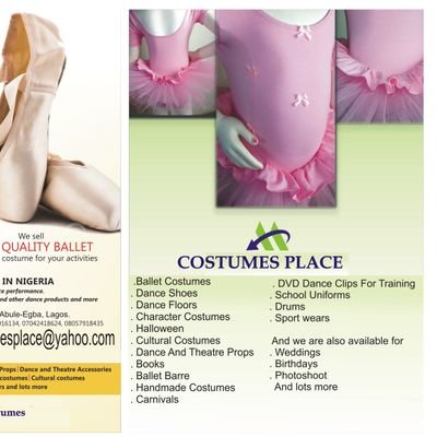 Everything Costume, Dance,Sport, Fitness, accessories and more,
come on board! 08184696689,08026941561,08034082126
