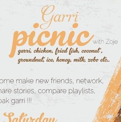 an event to connect with new people, network, share stories, have fun over a plate of well garnished garri 😍😊
@iamzoje
