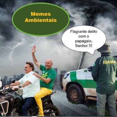 AmbientaisMemes's profile picture. Protegemos o meio ambiente enfiando nosso humor na ferida dos incompetentes. 

Não representamos nenhuma instituição.

Sugestões na DM.
