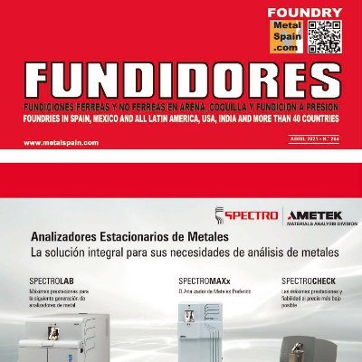 Fundición en España, Portugal, México y toda América Latina, Estados Unidos y más paises.
International Foundry Magazine , with English pages.