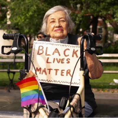 The People's Bubbie. 92-year-old dyke. Lifelong organizer. Abolitionist. Proud member of @jvplive.