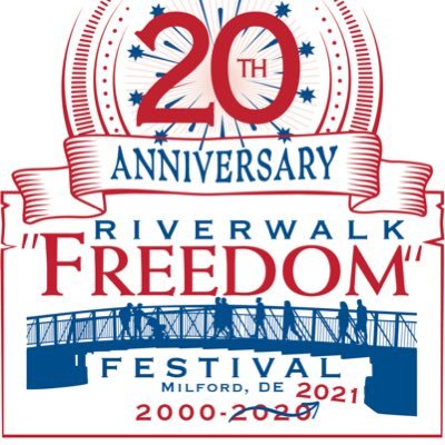 20th Anniversary Festival Sat Sep 18, 2021 along Mispillion River & Downtown, Milford De. 9am food, music, vendors, kids activities, brew garden, Fireworks FREE