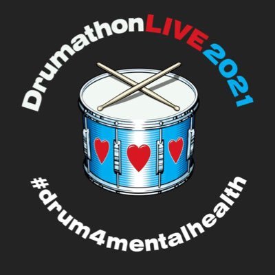 DrumathonL's profile picture. DrumathonLIVE 2021 🥁 Worlds first Drumming Global Streaming Event - 24/7 for 7 days -🥁50 Drummers raising money for Mental Health charities #drum4mentalhealth