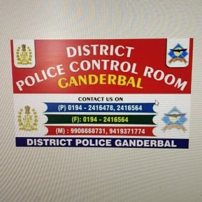 Official Twitter account of Police Control Room Ganderbal. Contact Numbers 9419371774, 9906668731, 01942416478, 01942416564