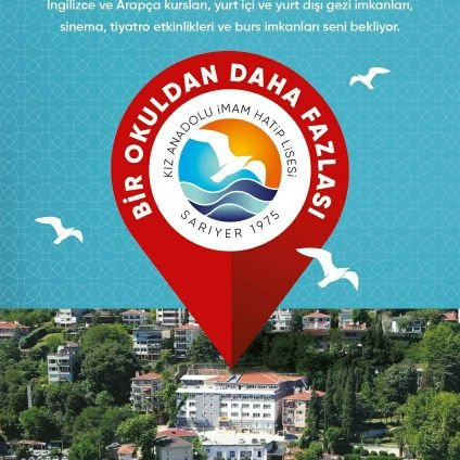 İstanbul -

Sarıyer Kız Anadolu İmam Hatip Lisesi-İngilizce Hazırlıklı Fen ve Sosyal Bilimler Proje Okulu