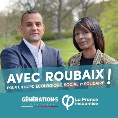 Compte officiel - Avec Roubaix - Roubaix insoumise Hakim Khiter & Aminata Ly, duo soutenu par Génération.s et La France insoumise #ElectionsDepartementales