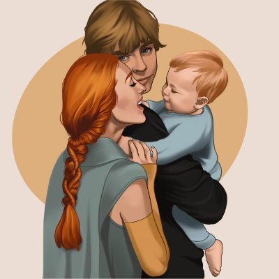 Artwork about Mara Jade and Luke Skywalker